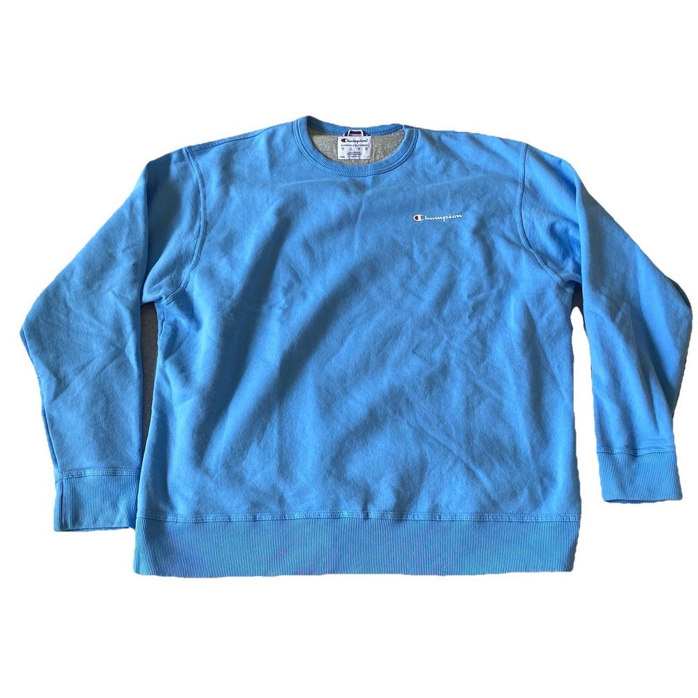 Champion Sweater Adult XL Sky Blue Sweatshirt Crew Neck  Athleticwear C Logo